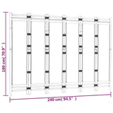 NNEVL Folding 6-Panel Room Divider 240 cm Bamboo and Canvas