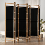 NNEVL Folding 6-Panel Room Divider 240 cm Bamboo and Canvas