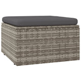 NNEVL Garden Footrest with Cushion Grey 55x55x30 cm Poly Rattan