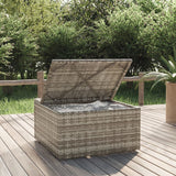 NNEVL Garden Footrest with Cushion Grey 55x55x30 cm Poly Rattan