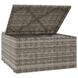 NNEVL Garden Footrest with Cushion Grey 55x55x30 cm Poly Rattan