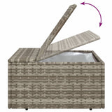 NNEVL Garden Footrest with Cushion Grey 55x55x30 cm Poly Rattan