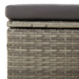 NNEVL Garden Footrest with Cushion Grey 55x55x30 cm Poly Rattan