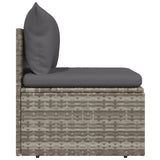 NNEVL Garden Middle Sofa with Cushion Grey 57x57x56 cm Poly Rattan