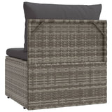 NNEVL Garden Middle Sofa with Cushion Grey 57x57x56 cm Poly Rattan