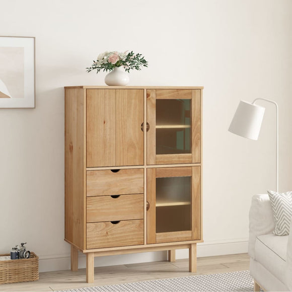 NNEVL Highboard OTTA 85x43x125 cm Solid Wood Pine