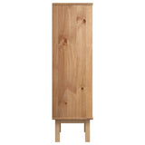 NNEVL Shoe Cabinet OTTA with 3 Drawers Brown Solid Wood Pine