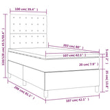 NNEVL Box Spring Bed with Mattress Dark Grey 106x203 cm King Single Size Fabric