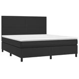 NNEVL Box Spring Bed with Mattress Black 153x203 cm Queen Size Faux Leather