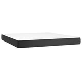 NNEVL Box Spring Bed with Mattress Black 153x203 cm Queen Size Faux Leather