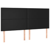 NNEVL Box Spring Bed with Mattress Black 153x203 cm Queen Size Faux Leather