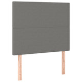 NNEVL Box Spring Bed with Mattress&LED Dark Grey 106x203 cm King Single Size Fabric
