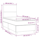 NNEVL Box Spring Bed with Mattress&LED Dark Grey 106x203 cm King Single Size Fabric