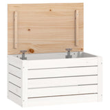 NNEVL Storage Box White 59.5x36.5x33 cm Solid Wood Pine