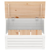 NNEVL Storage Box White 59.5x36.5x33 cm Solid Wood Pine