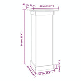 NNEVL Flower Stand White 40x40x90 cm Solid Wood Pine