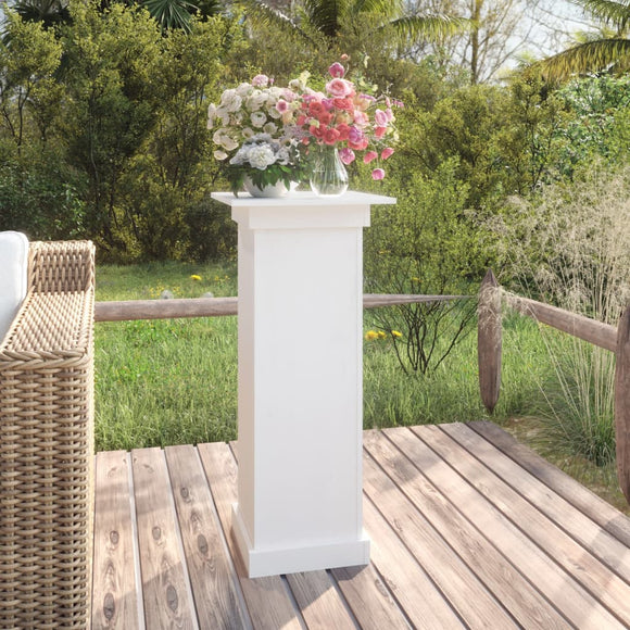 NNEVL Flower Stand White 40x40x90 cm Solid Wood Pine