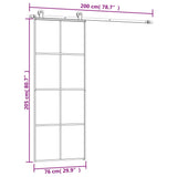 NNEVL Sliding Door with Hardware Set 76x205 cm ESG Glass&Aluminium
