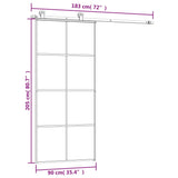NNEVL Sliding Door with Hardware Set 90x205 cm ESG Glass&Aluminium