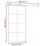 NNEVL Sliding Door with Hardware Set 102.5x205 cm ESG Glass&Aluminium