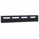 NNEVL TV Cabinet with LED Lights Black 240x35x40 cm