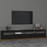NNEVL TV Cabinet with LED Lights Black 240x35x40 cm
