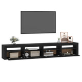 NNEVL TV Cabinet with LED Lights Black 240x35x40 cm