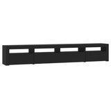 NNEVL TV Cabinet with LED Lights Black 240x35x40 cm