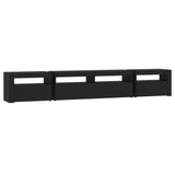 NNEVL TV Cabinet with LED Lights Black 240x35x40 cm