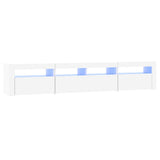 NNEVL TV Cabinet with LED Lights White 210x35x40 cm