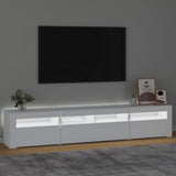 NNEVL TV Cabinet with LED Lights White 210x35x40 cm