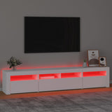 NNEVL TV Cabinet with LED Lights White 210x35x40 cm