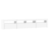 NNEVL TV Cabinet with LED Lights White 210x35x40 cm