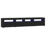 NNEVL TV Cabinet with LED Lights Black 210x35x40 cm