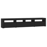 NNEVL TV Cabinet with LED Lights Black 210x35x40 cm
