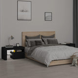 NNEVL Bedside Cabinets 2 pcs with LED Lights Black 70x36.5x40 cm
