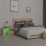 NNEVL Bedside Cabinets 2 pcs with LED Lights Sonoma Oak 70x36.5x40 cm