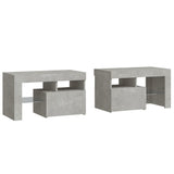 NNEVL Bedside Cabinets 2 pcs with LED Lights Concrete Grey 70x36.5x40 cm