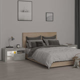 NNEVL Bedside Cabinets 2 pcs with LED Lights Concrete Grey 70x36.5x40 cm
