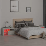 NNEVL Bedside Cabinets 2 pcs with LED Lights Concrete Grey 70x36.5x40 cm