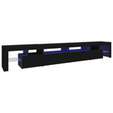 NNEVL TV Cabinet with LED Lights Black 260x36.5x40 cm
