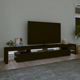 NNEVL TV Cabinet with LED Lights Black 260x36.5x40 cm