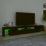 NNEVL TV Cabinet with LED Lights Black 260x36.5x40 cm