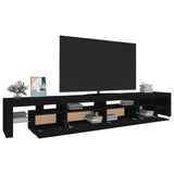 NNEVL TV Cabinet with LED Lights Black 260x36.5x40 cm