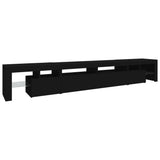 NNEVL TV Cabinet with LED Lights Black 260x36.5x40 cm