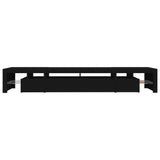 NNEVL TV Cabinet with LED Lights Black 260x36.5x40 cm