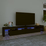 NNEVL TV Cabinet with LED Lights Black 260x36.5x40 cm