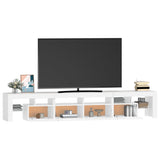 NNEVL TV Cabinet with LED Lights White 230x36.5x40 cm