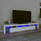 NNEVL TV Cabinet with LED Lights White 230x36.5x40 cm