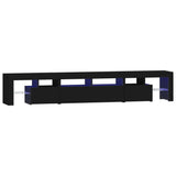 NNEVL TV Cabinet with LED Lights Black 230x36.5x40 cm